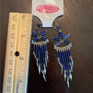 Blue and Silver Dangle Earrings